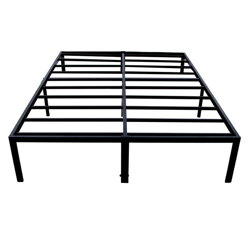 Twin Size Steel Platform Bed Frame with Heavy Duty 2000lb Capacity and 14" Underbed Storage - Black