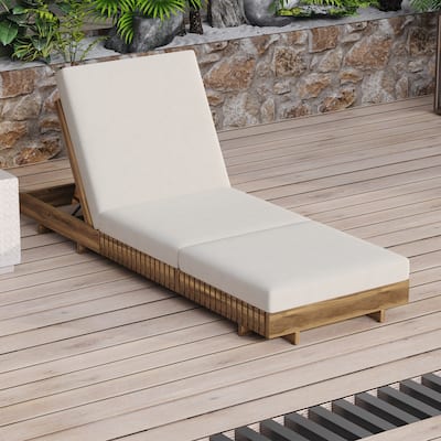 Outdoor Chaise Lounge Chair with 6-Position Adjustable Backrest
