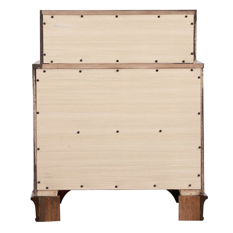 Wooden Nightstand with Dovetailed Drawers - 29" - Brown