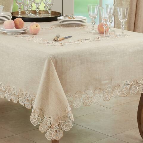 Lace Tablecloth With Rose Border Design