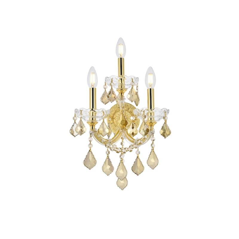 Elegant Lighting 2800W3-GT/RC Maria Theresa 3 Light 19" Tall Wall