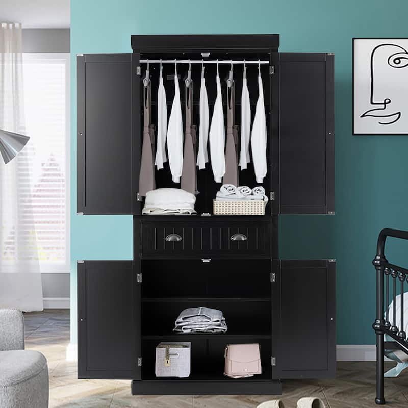 Freestanding Kitchen Pantry Cupboard Cabinet with Adjustable Shelves