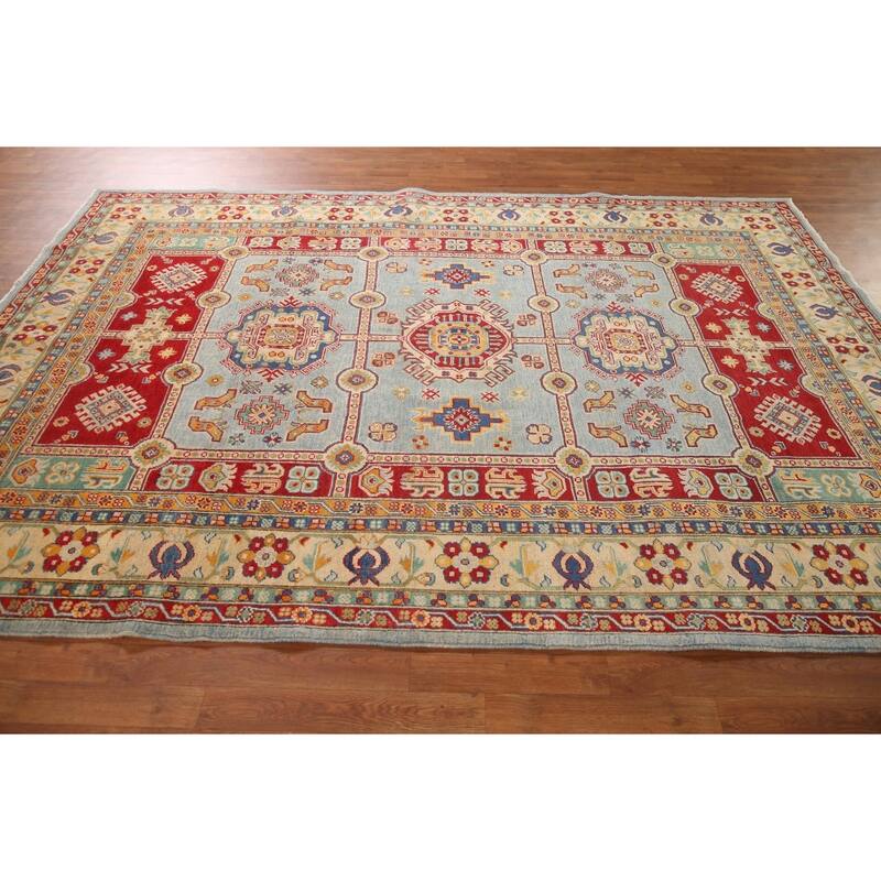 Kazak Oriental Area Rug Handmade Bedroom Wool Carpet - 6'9" x 9'9"
