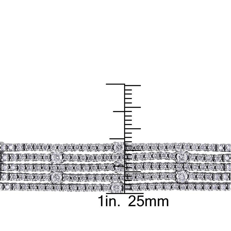 Miadora 7 7/8ct TW 5-Strand Diamond Tennis Bracelet in 18k White Gold