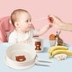 preview thumbnail 1 of 9, 5pcs Bamboo Fiber Kids Dinnerware Set-Bear /dog Style Orange