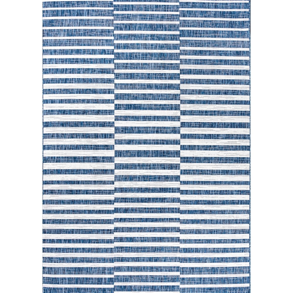 JONATHAN Y Grid Modern Offset Stripe Indoor/Outdoor Area Rug