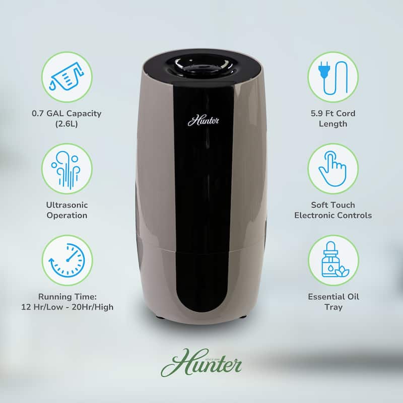 Hunter Fan Aspire 0.7 Gal Ultrasonic Cool Mist Humidifier
