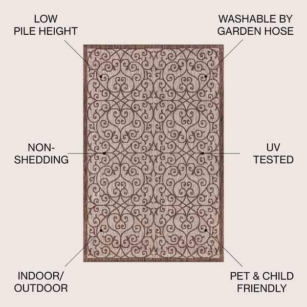 dimension image slide 4 of 18, JONATHAN Y Ourika Textured Weave Indoor/Outdoor Area Rug