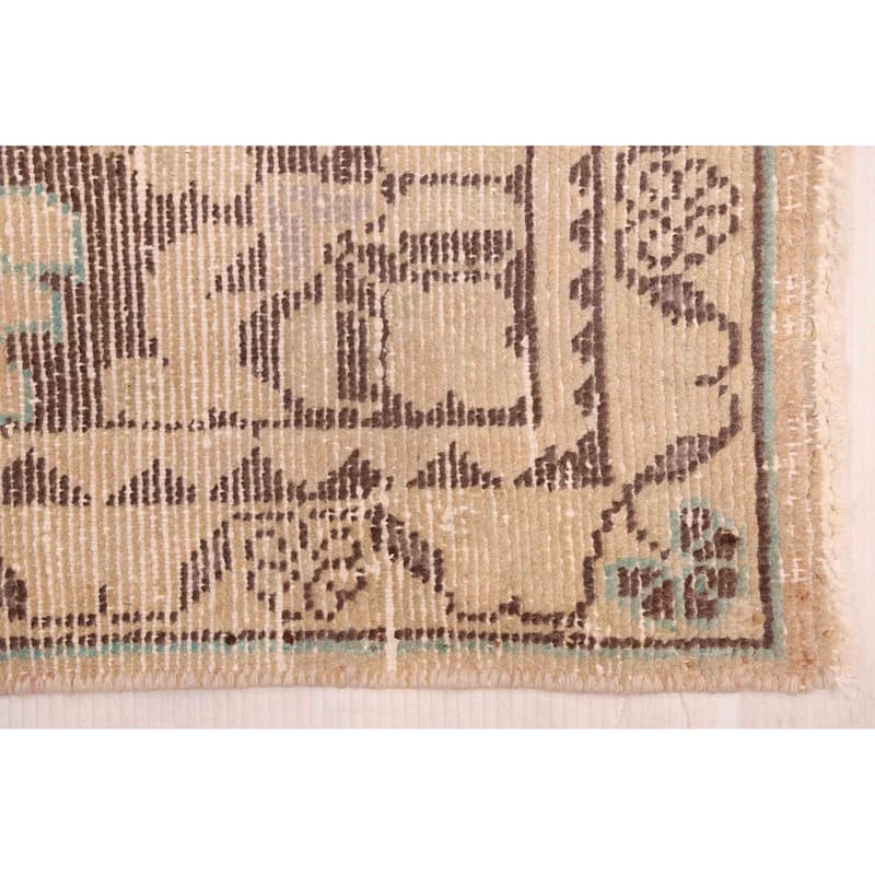 ECARPETGALLERY Hand-knotted Antalya Vintage Beige Wool Rug - 7'7 x 10'4