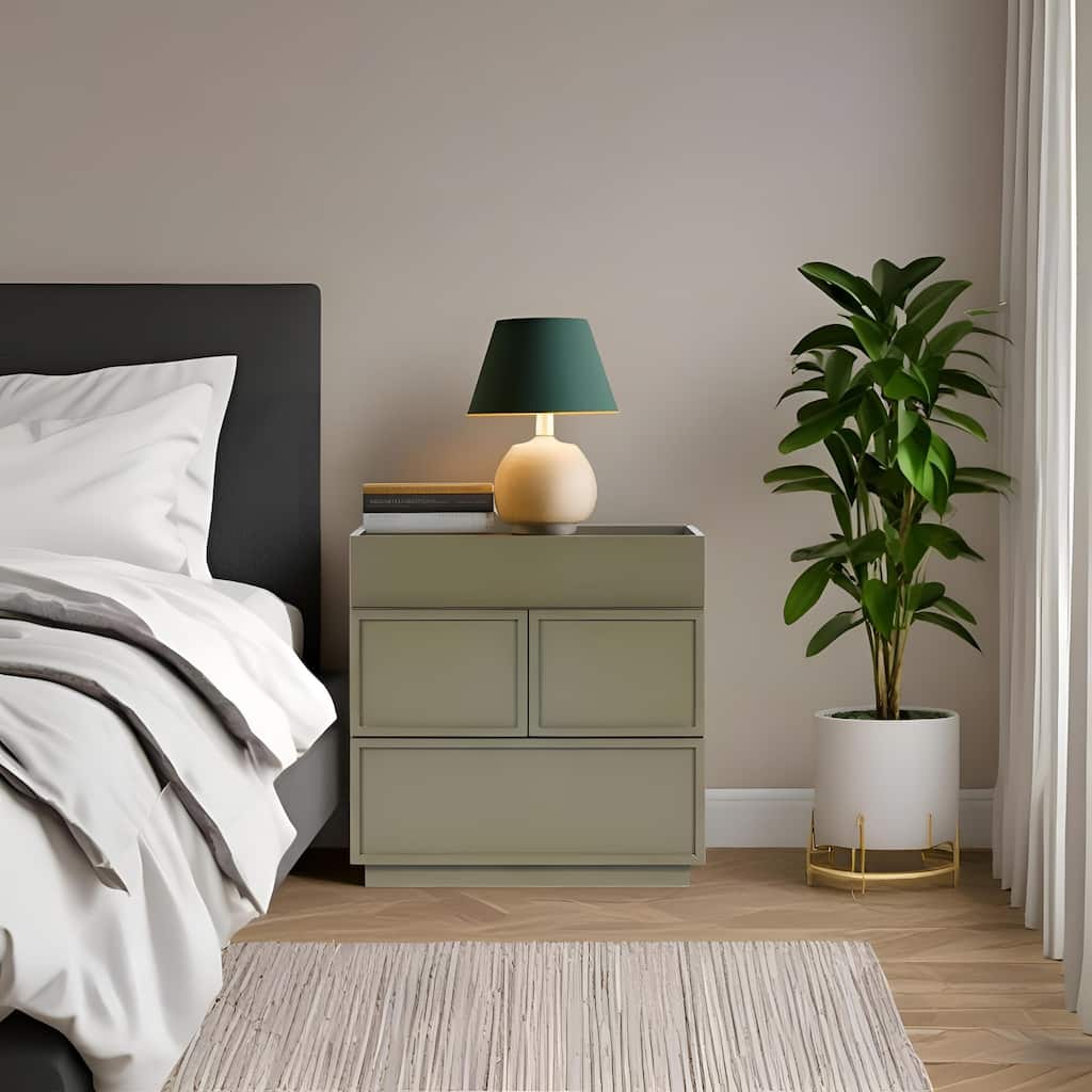 Origins by Alpine Luca Nightstand, Olive Green