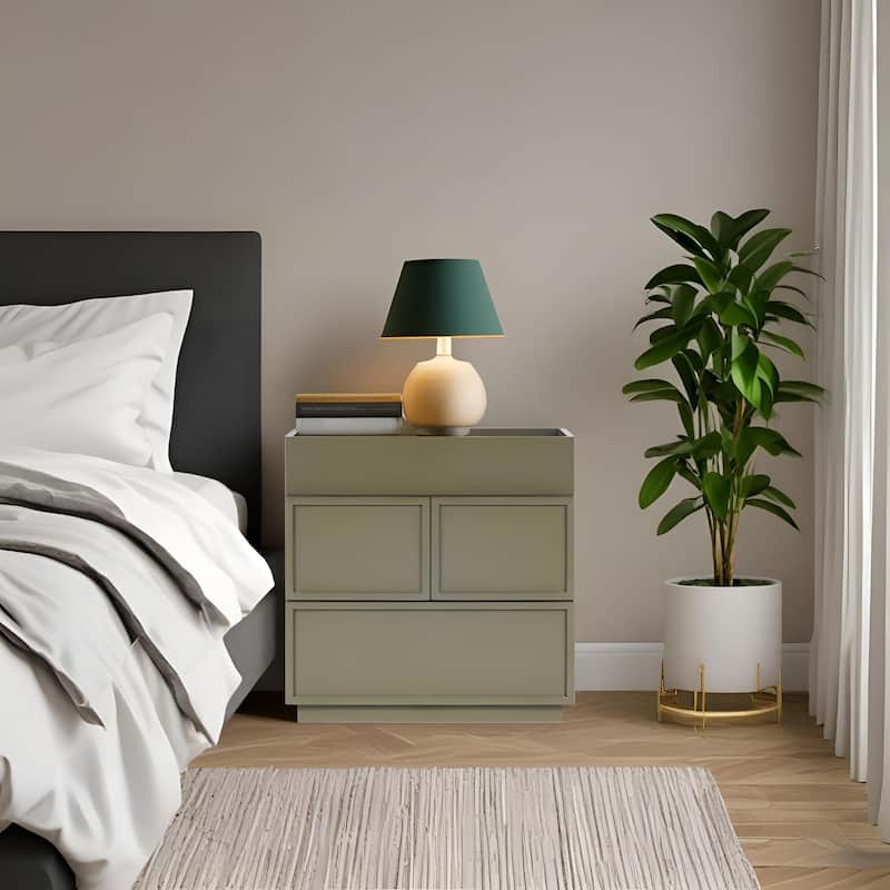 Origins by Alpine Luca Nightstand, Olive Green