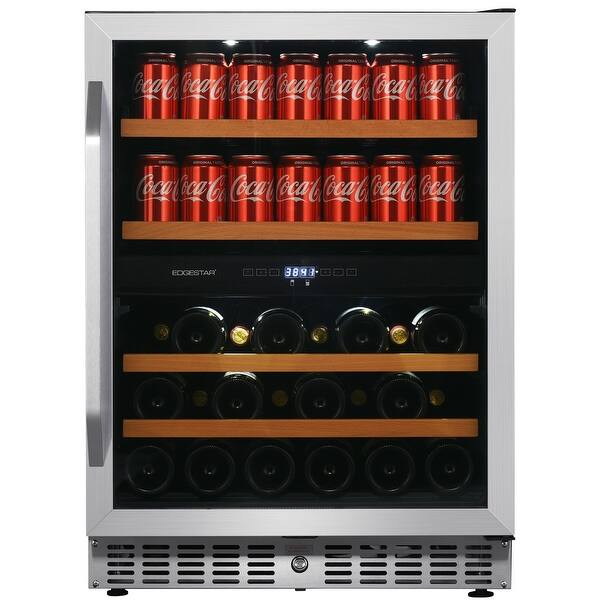 Shop Edgestar Cwb8420dz 24 Wide Wine And Beverage Cooler With Dual Zone Stainless Steel Overstock 14270024