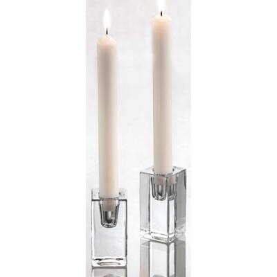 Chunky Clear Glass Sqaure Taper Candle Holder, 1.5L x 1.5W x 3.13H, Each Sold Separate