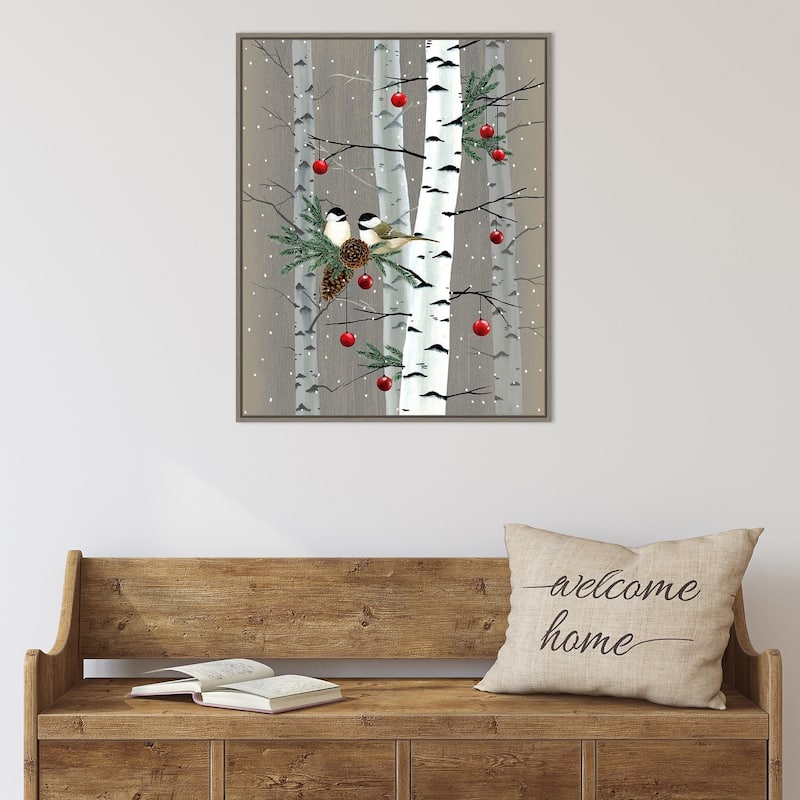 Birch Birds II by Grace Popp Framed Canvas Wall Art