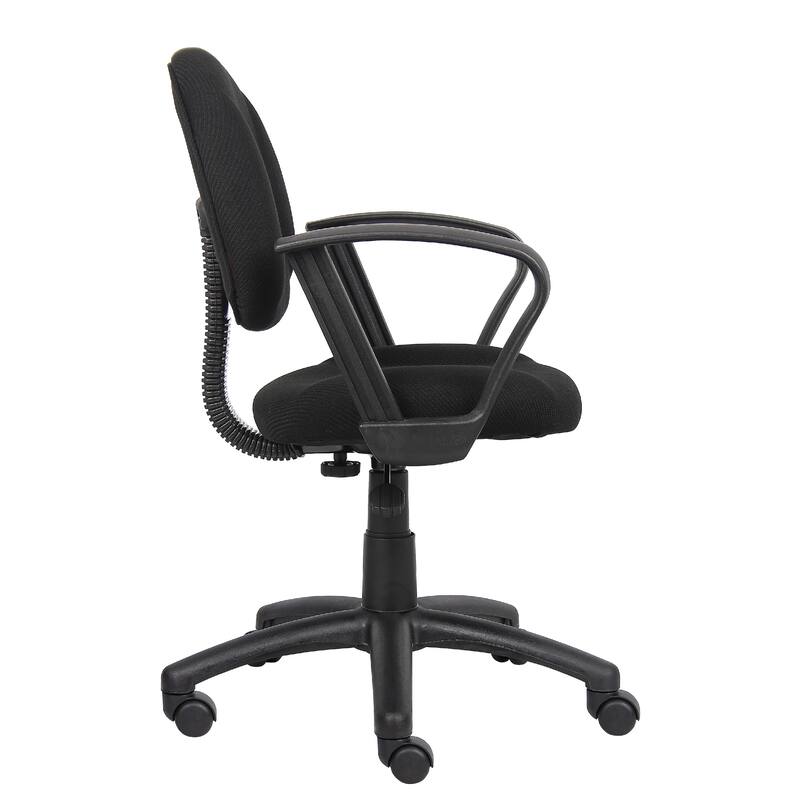 Jea Swivel Posture Chair, Loop Arms, Black Tweed, Rolling Wheels