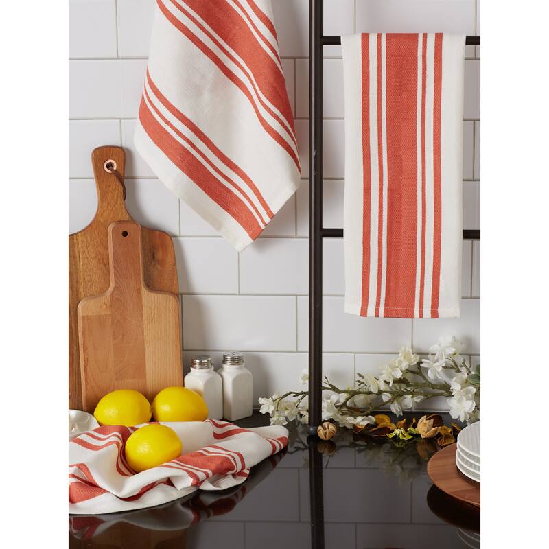 DII Vintage Red Chef Stripe Dishtowel (Set of 3)
