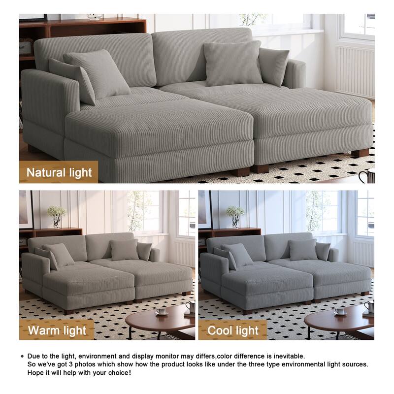 88" Convertible Larger Couch Modular Sectional Sofa Set
