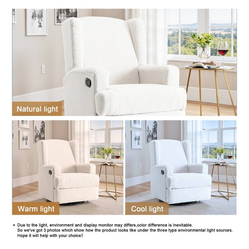 Swivel Wingback Glider Rocker Nursery Recliner Chair