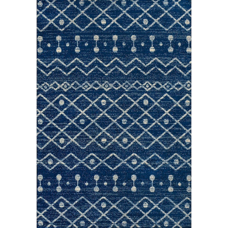JONATHAN Y Izil Moroccan Beni Souk Area Rug - 4 X 6 - Navy/Cream