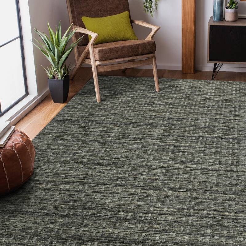 Houston Aliya Transitional Geometric Hand-Woven Area Rug - 2' x 3' - Brown