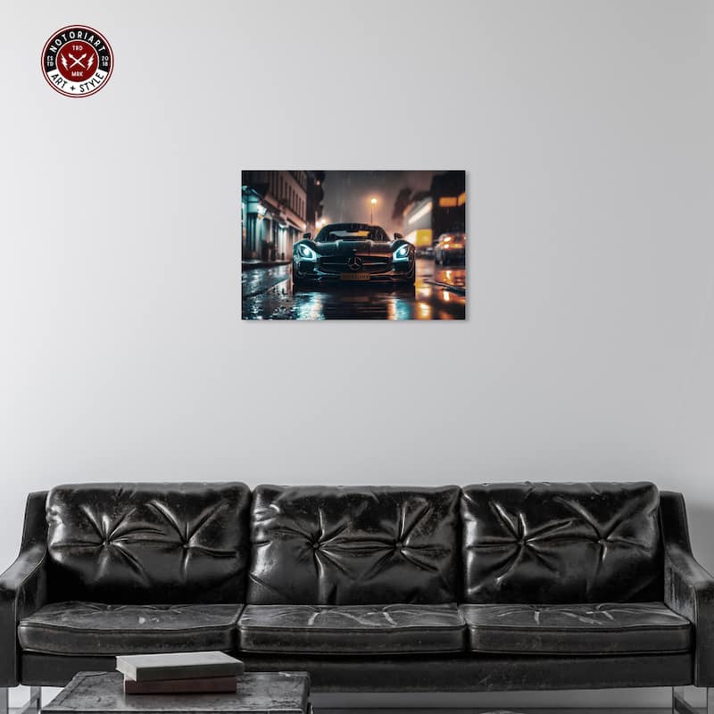 Notoriart Drive Through The Town Gallery Wrapped Car 1 Piece Canvas Wall Art