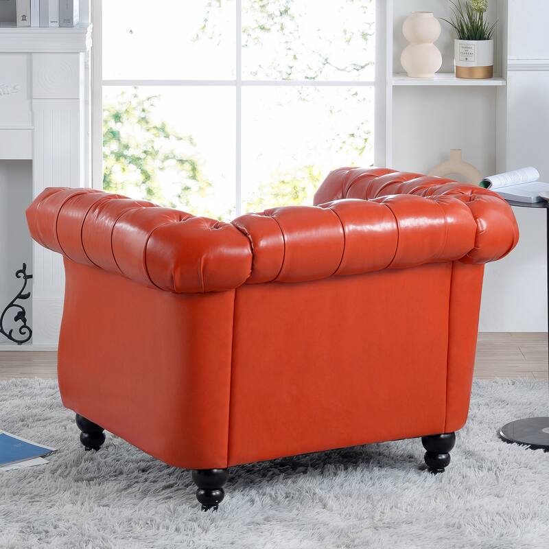 1-Seater Sofa with Soft PU Leather, Pocket Springs, Birch Legs for Living Room
