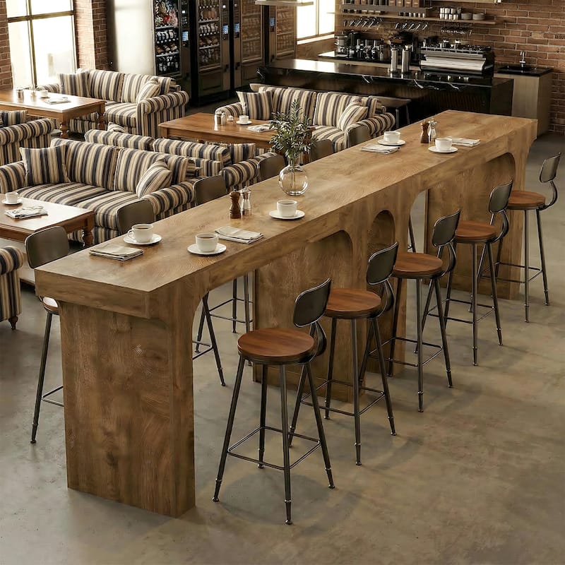 63-Inch Long Bar Table, Counter Height Pub Table, Rectangular High Top Bar Table, Home Bar Units