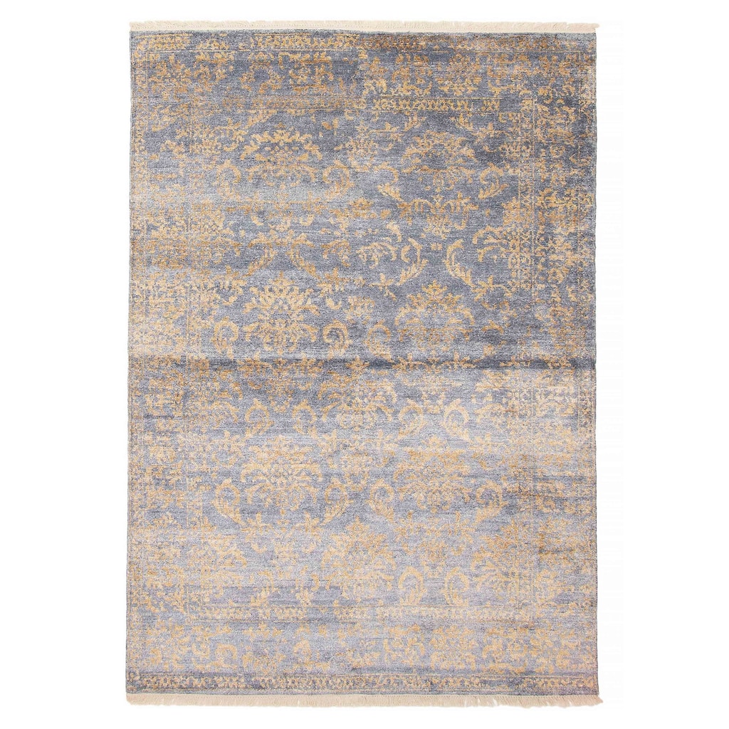 ECARPETGALLERY Hand-knotted Heritage Charcoal Silk Rug - 5'3 x 7'8