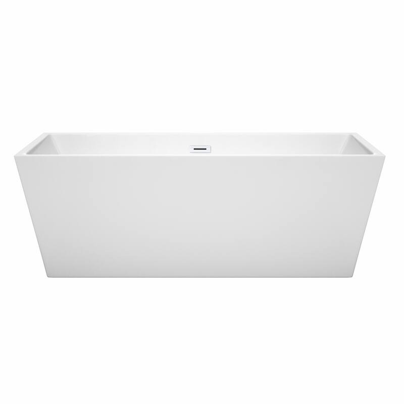 Wyndham Collection Sara 67-inch White Freestanding Soaking Bathtub