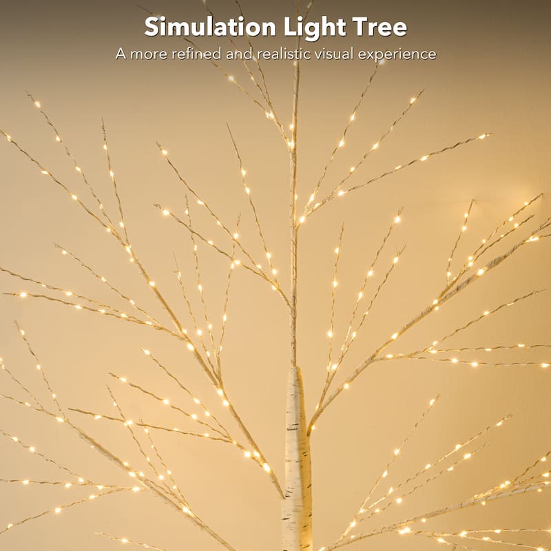 6ft Lighted Birch Tree for Home Decor