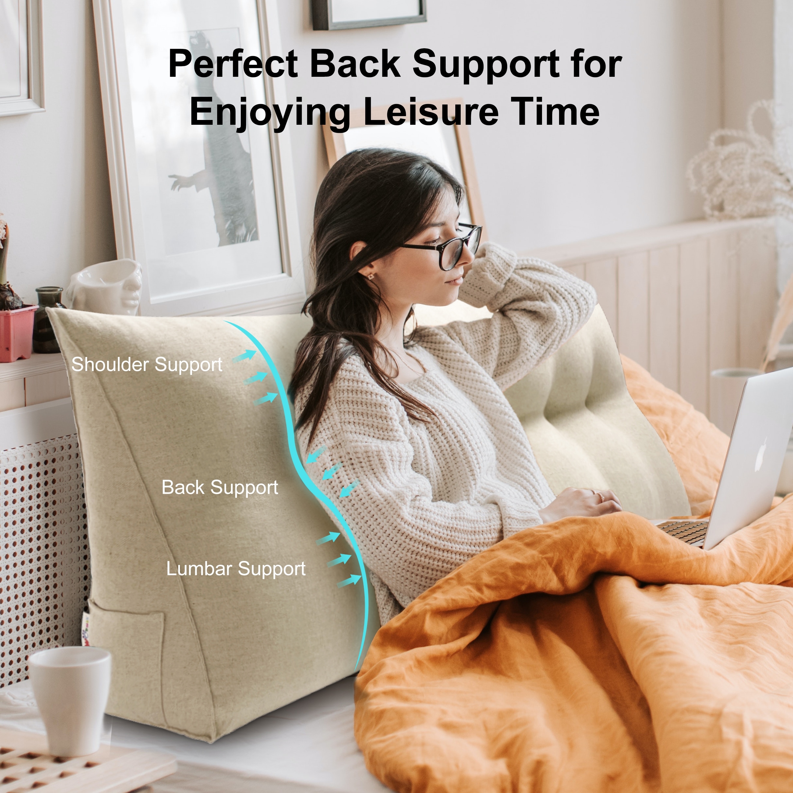 Bed wedges for back support outlet
