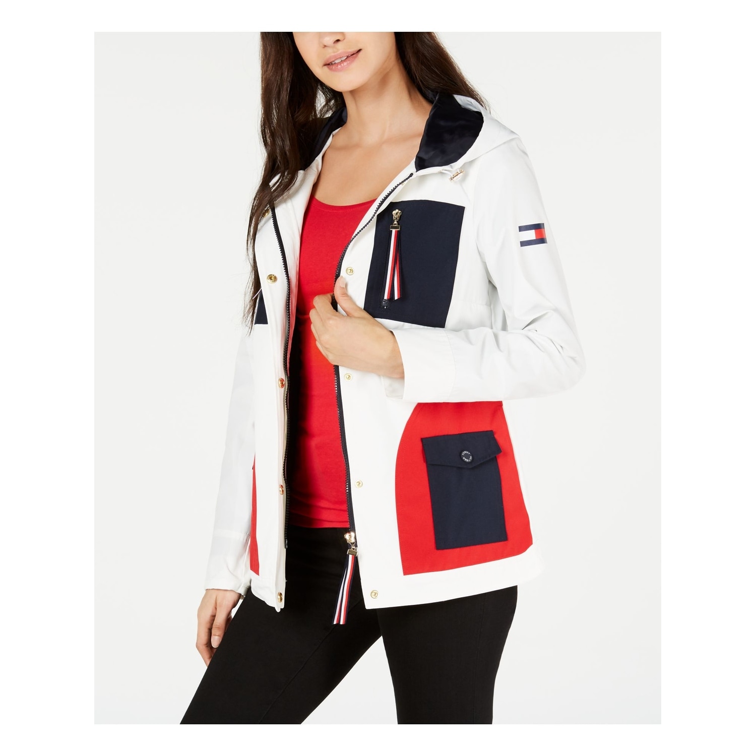 tommy hilfiger color block jacket womens