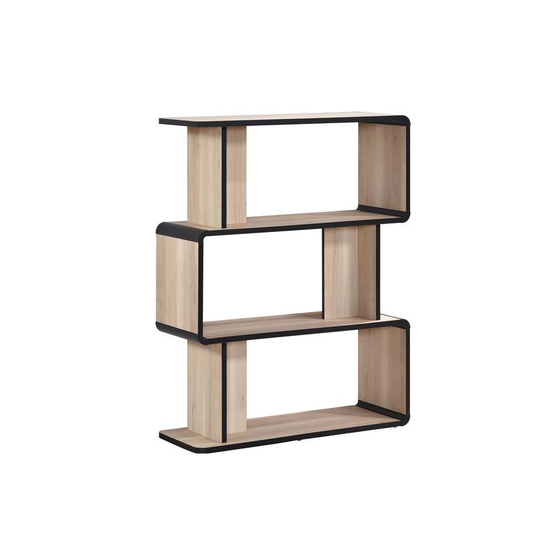 Nathan Collection Oak Black Laminated Wood 3, 4, or 5-Shelf Bookcase