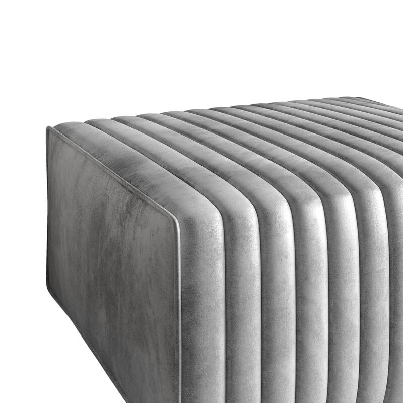 CraftPorch Contemporary Clean-Line Linen Upholstered Ottoman