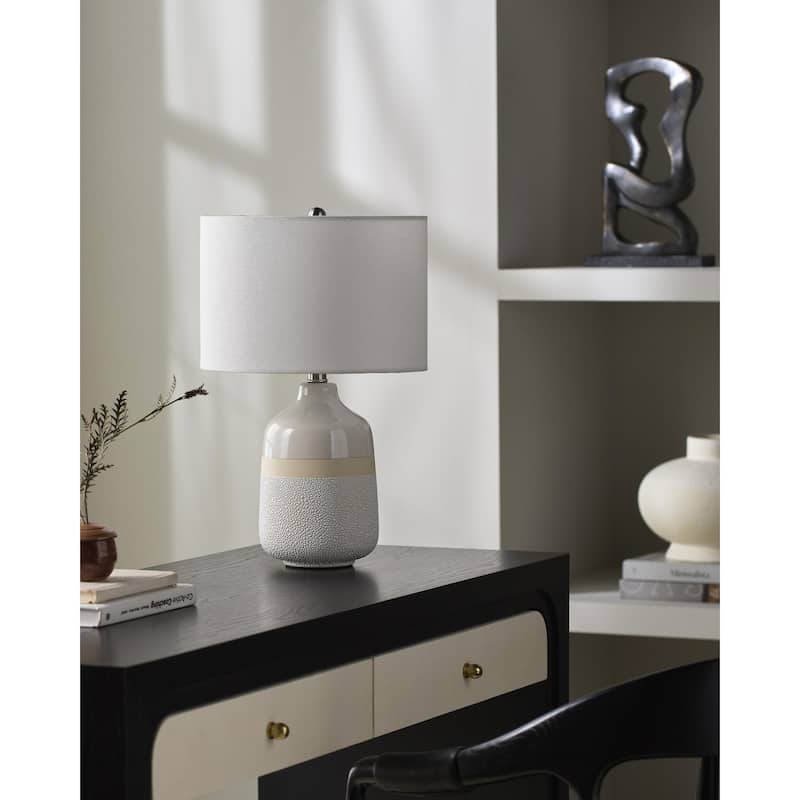 Livabliss Togo Global Accent Table Lamp - 20"H x 14"W x 14"D - White