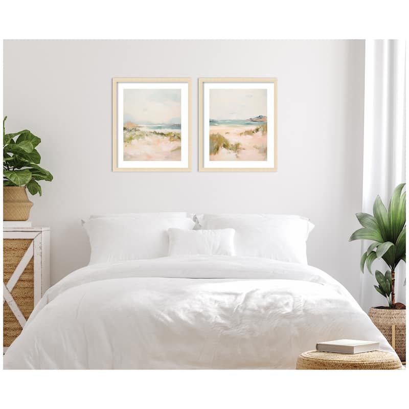 Kate and Laurel Tranquil Landscape 2 Piece Framed Wall Art Print Set by Amy Lighthall