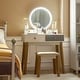 preview thumbnail 1 of 5, Gymax Makeup Dressing Vanity Table Set w/ Touch Screen Dimming Mirror - See Details Multi - overstock.com/bedbathandbeyond.com - Round - Modern & Contemporary - Vanity Set - 2-Piece - Assembly Required - Screws - See Details - MDF