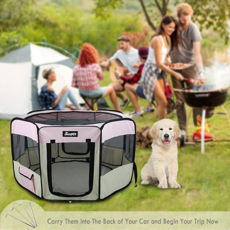 Jespet Soft-Sided Folding Dog & Cat Playpen