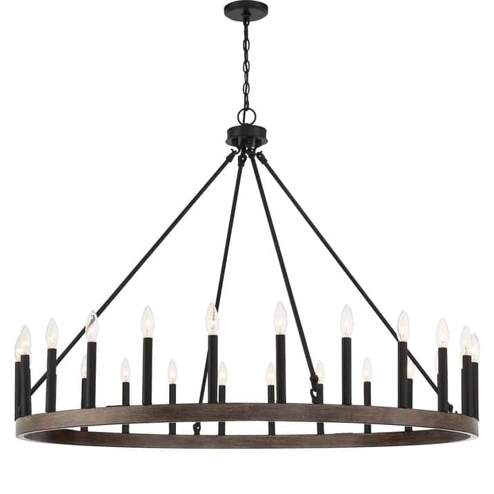 Acroma 24 Light Modern Farmhouse Wagon Wheel Chandelier-UL Certified - N/A