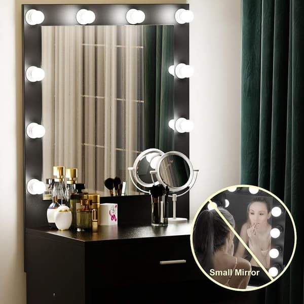 Shop Makeup Vanity With Lighted Mirror Dressing Table