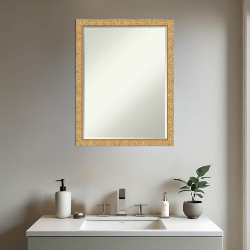 Lila Half-Inch-Bevel Wood Framed Bathroom Vanity Wall Mirror