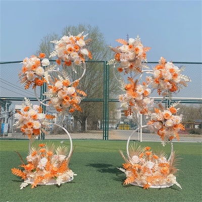 Metal Wedding Backdrop Stand Round Hoop Party Background (set of 2)