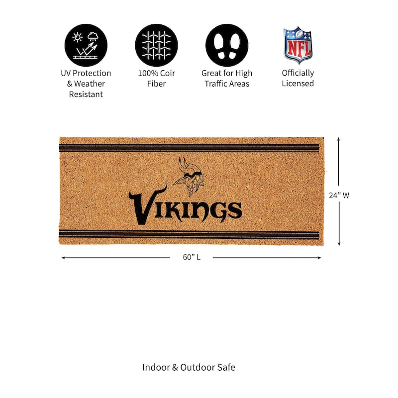 Minnesota Vikings Monochrome Indoor/Outdoor Coir Door Mat