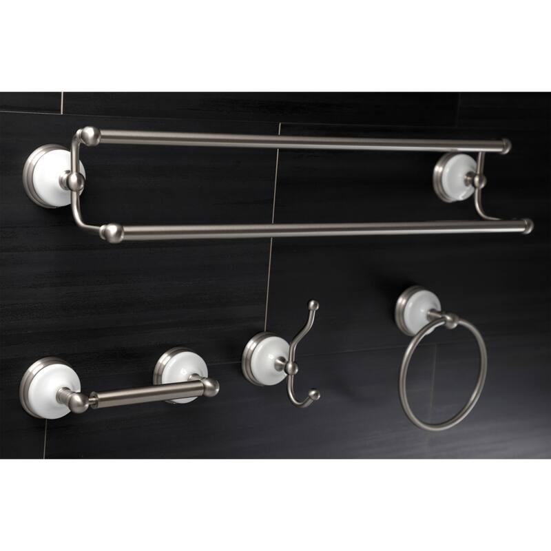 Victorian 4-Pieces Dual Towel Bar Bathroom Hardware Set