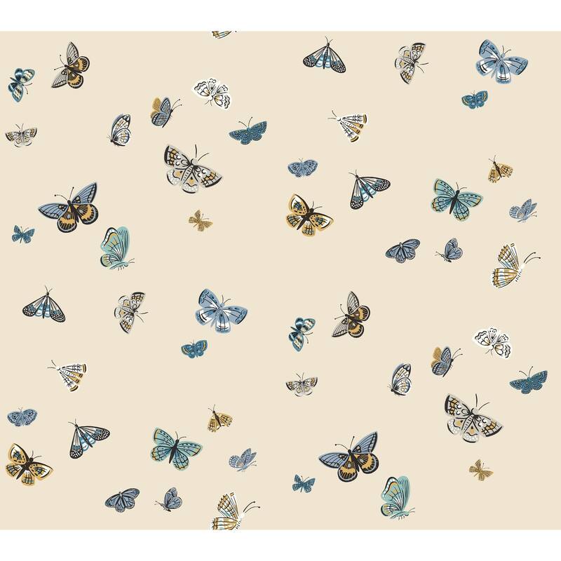Rifle Paper Co. Butterfly House Linen Peel and Stick Wallpaper