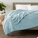 Bare Home Microplush Fleece Blanket - Ultra-Soft - Cozy Fuzzy Warm - Twin - Twin XL - Light Blue