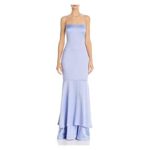 LIKELY Light Blue Spaghetti Strap Full-Length Dress 6