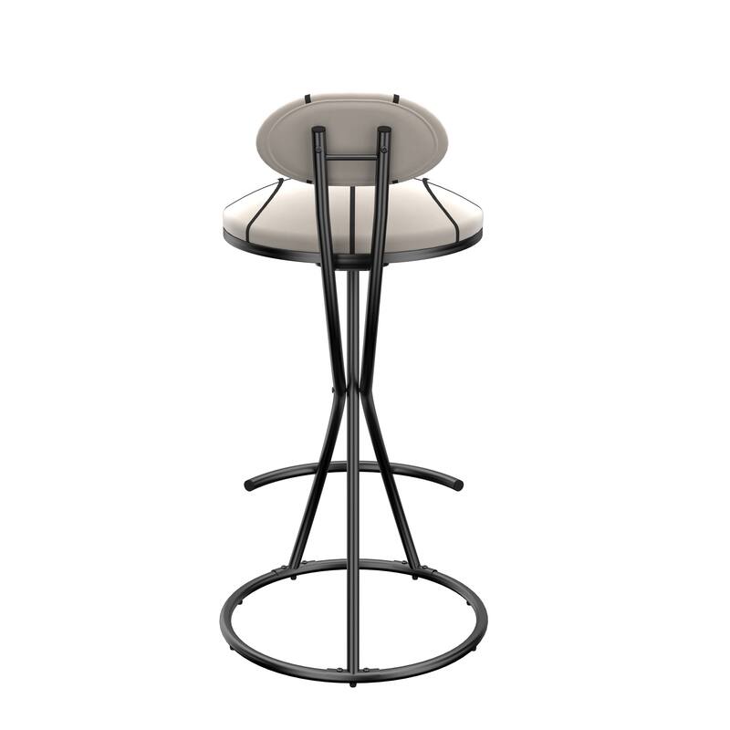Round Bar Stools S-shaped Stripe Kitchen Stool Set of 2 Modern Velvet Upholstered Counter Chair for Dining Room (Gold & Stripe)