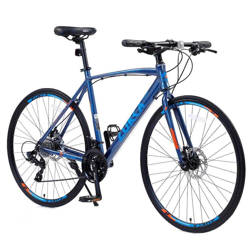 24-Speed Hybrid Road Bike with Disc Brakes, 700C Aluminum Alloy Frame, Shimano Gears, Lightweight City Bicycle