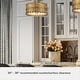 preview thumbnail 7 of 6, Hunter Valdaz Brushed Luxe Gold 3 Light Pendant - Modern & Contemporary - Kitchen, Dining Room, Bedroom, Office